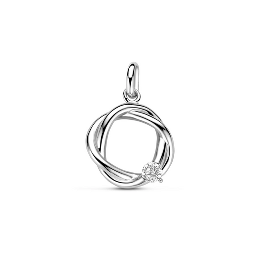 hanger zirkonia 15 mm zilver gerhodineerd