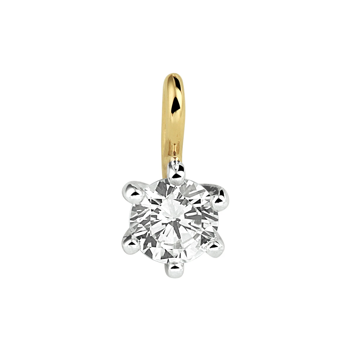 hanger zirkonia 9 mm 14K bicolor goud geel/wit