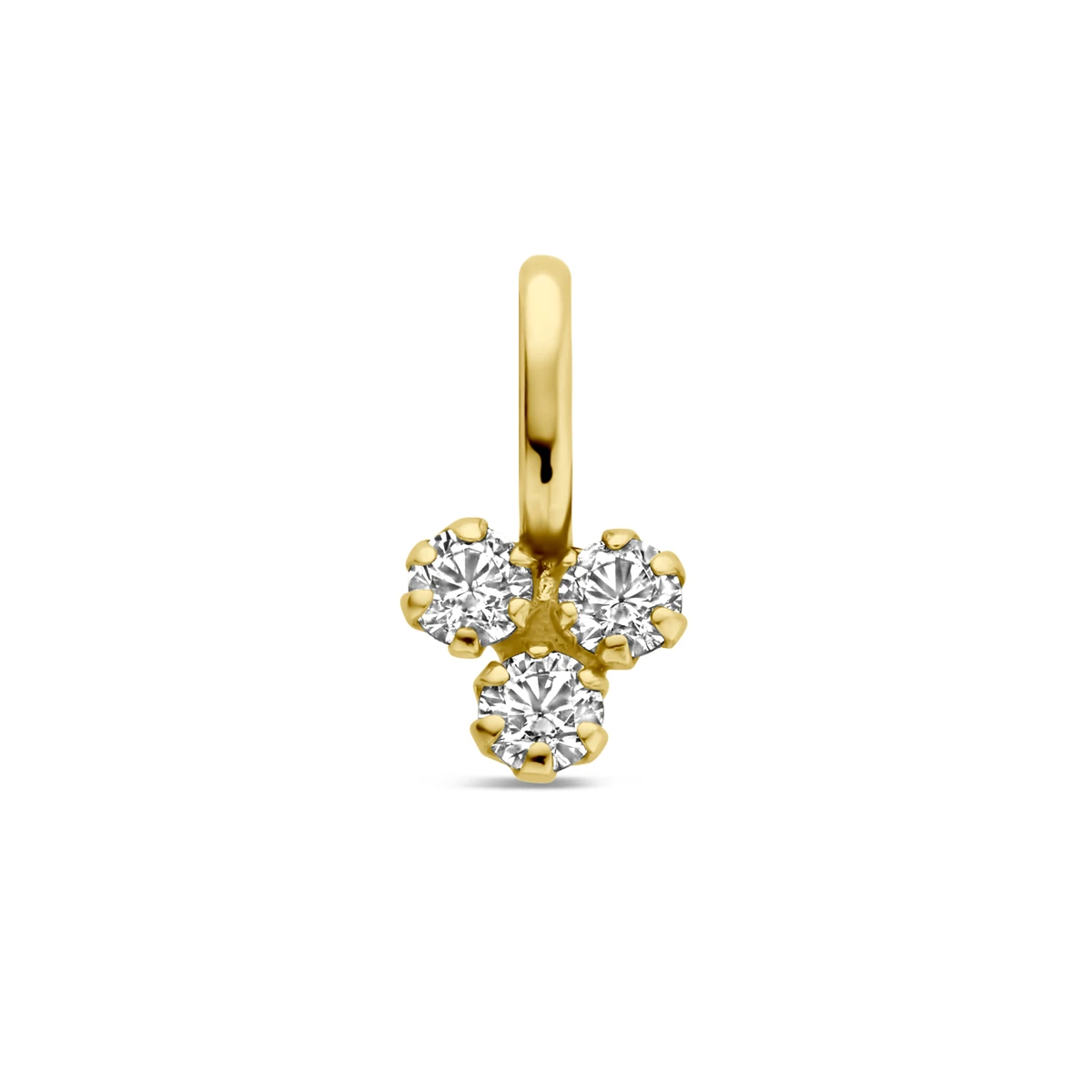 hanger zirkonia 9 mm 14K geelgoud