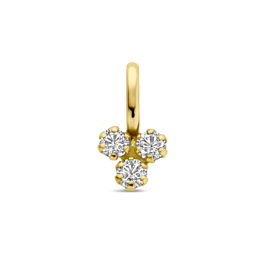 hanger zirkonia 9 mm 14K geelgoud