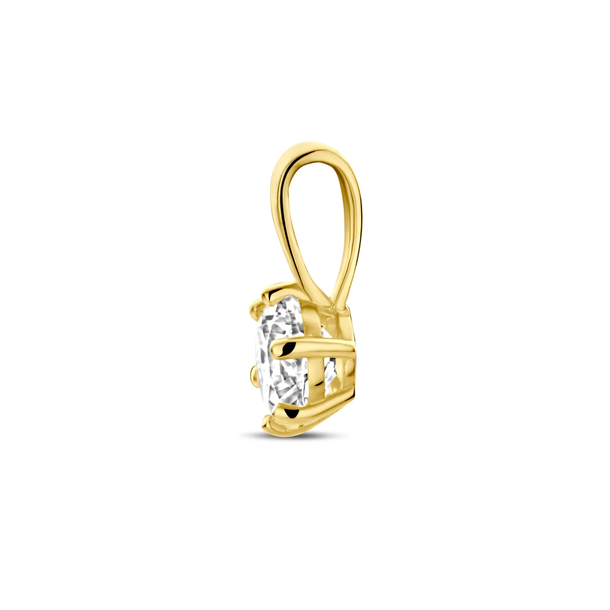 hanger zirkonia 9 mm 14K geelgoud