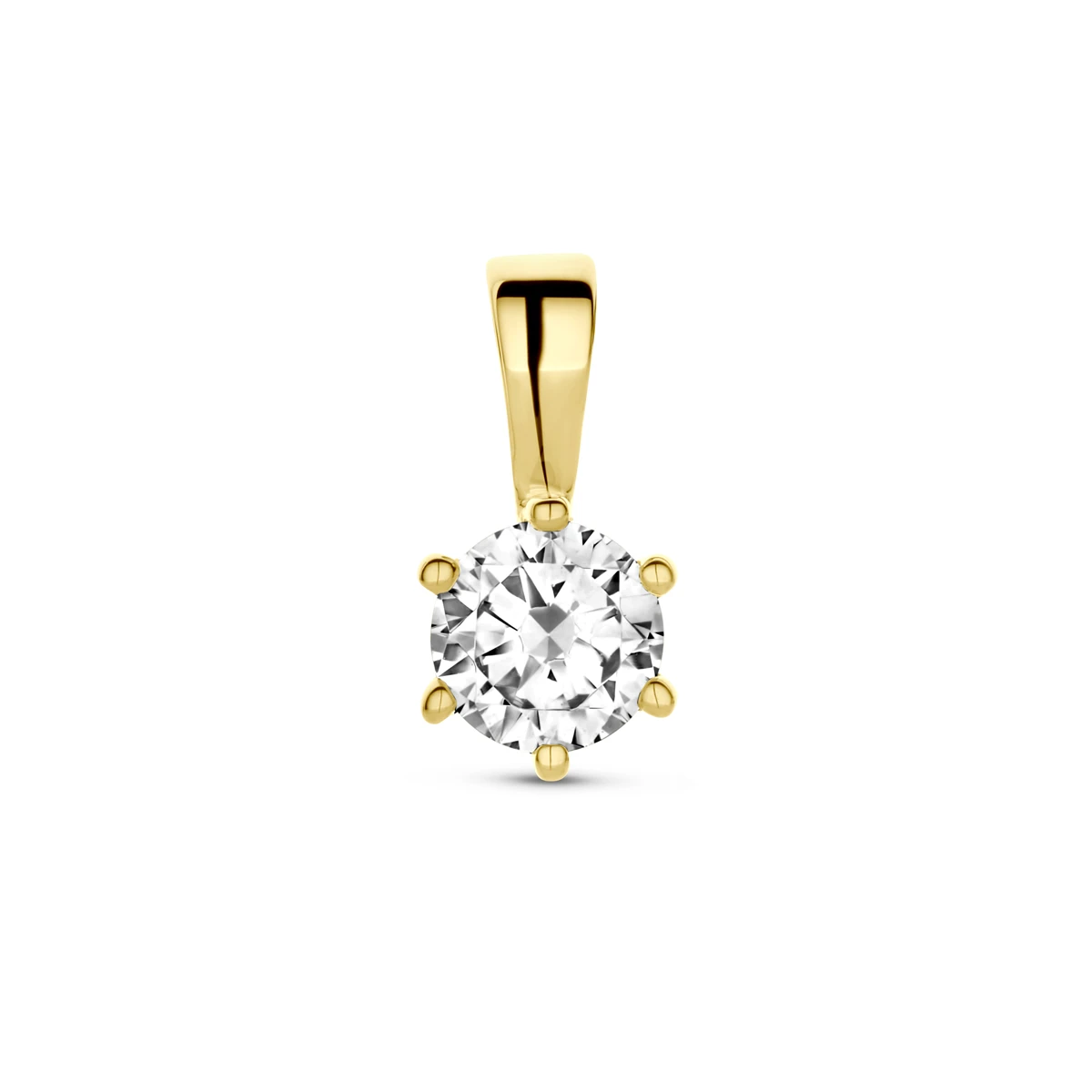 hanger zirkonia 9,5 mm 14K geelgoud