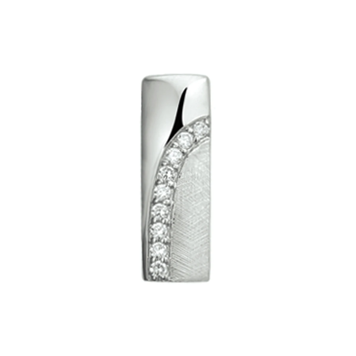 hanger zirkonia en gescratcht zilver gerhodineerd