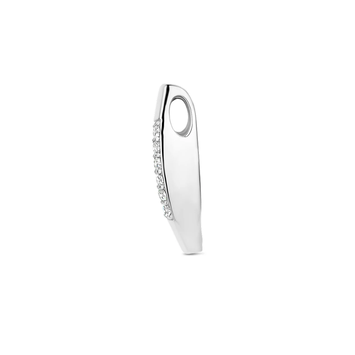 hanger zirkonia gescratcht zilver gerhodineerd