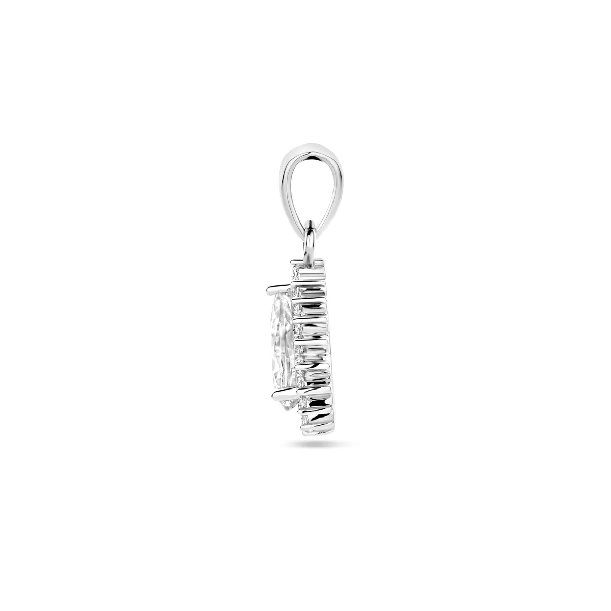 hanger zirkonia halo zilver gerhodineerd