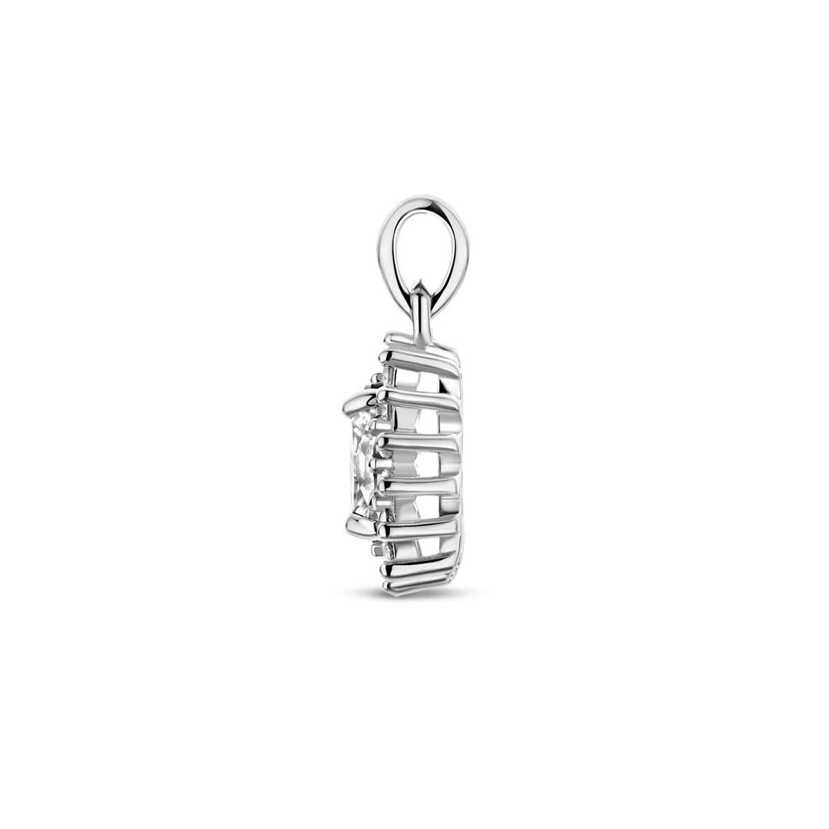 hanger zirkonia halo zilver gerhodineerd