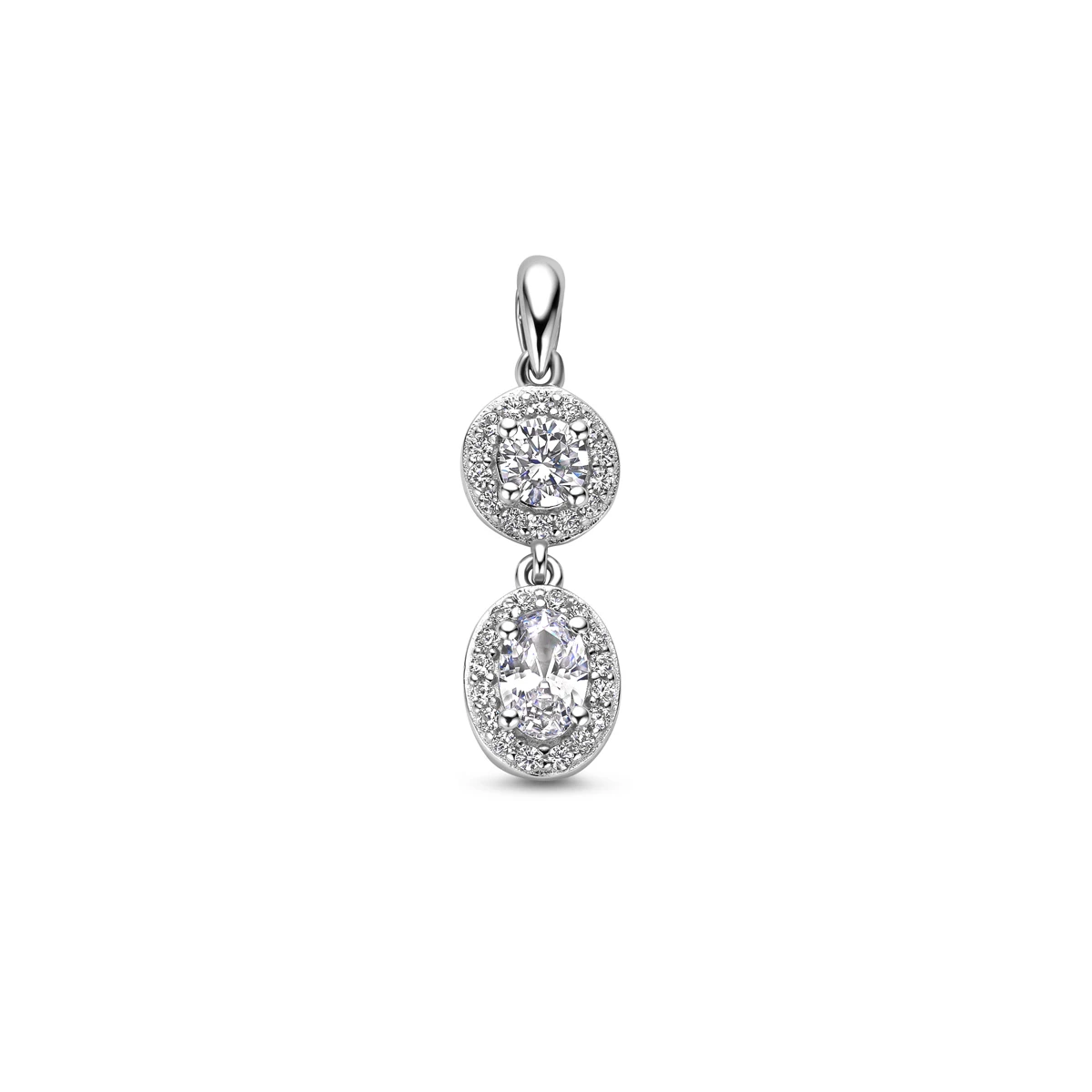 hanger zirkonia halo zilver gerhodineerd