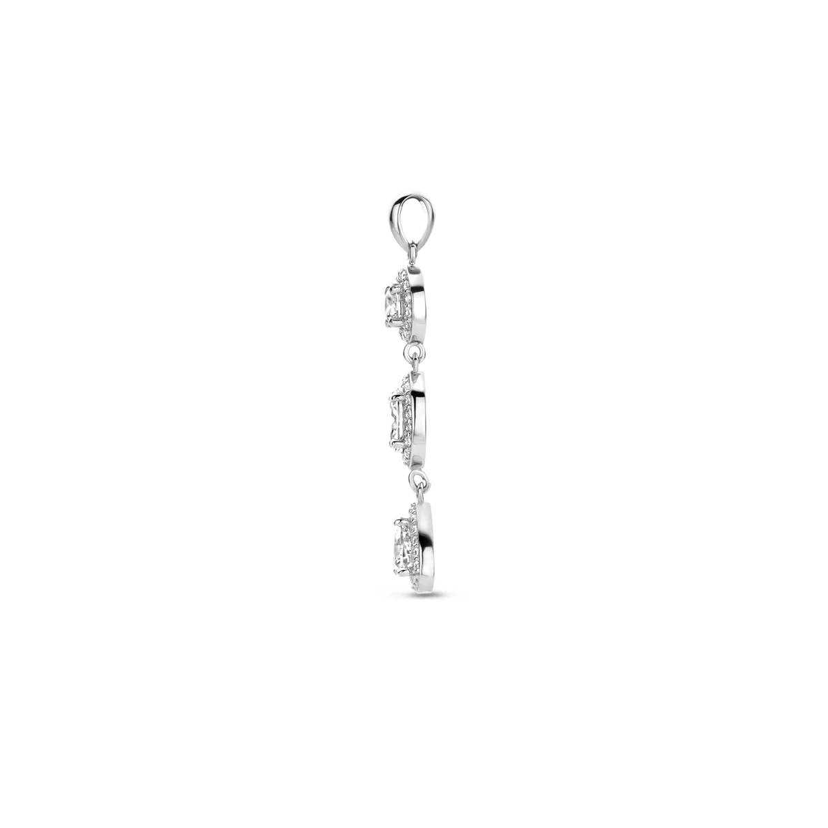 hanger zirkonia halo zilver gerhodineerd
