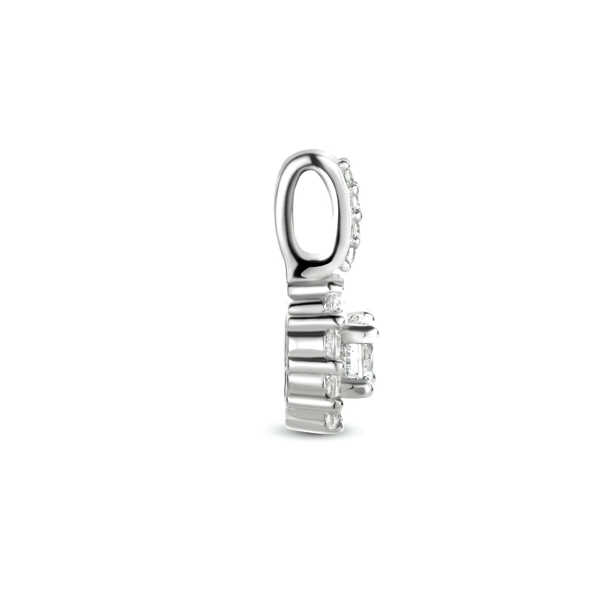 hanger zirkonia halo zilver gerhodineerd
