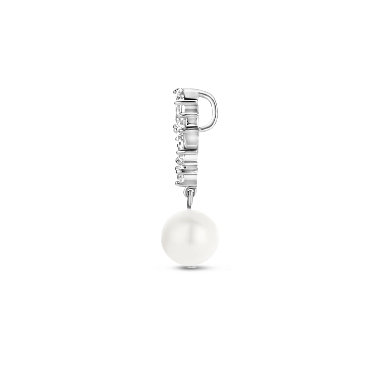 hanger zirkonia parel 12 mm zilver gerhodineerd