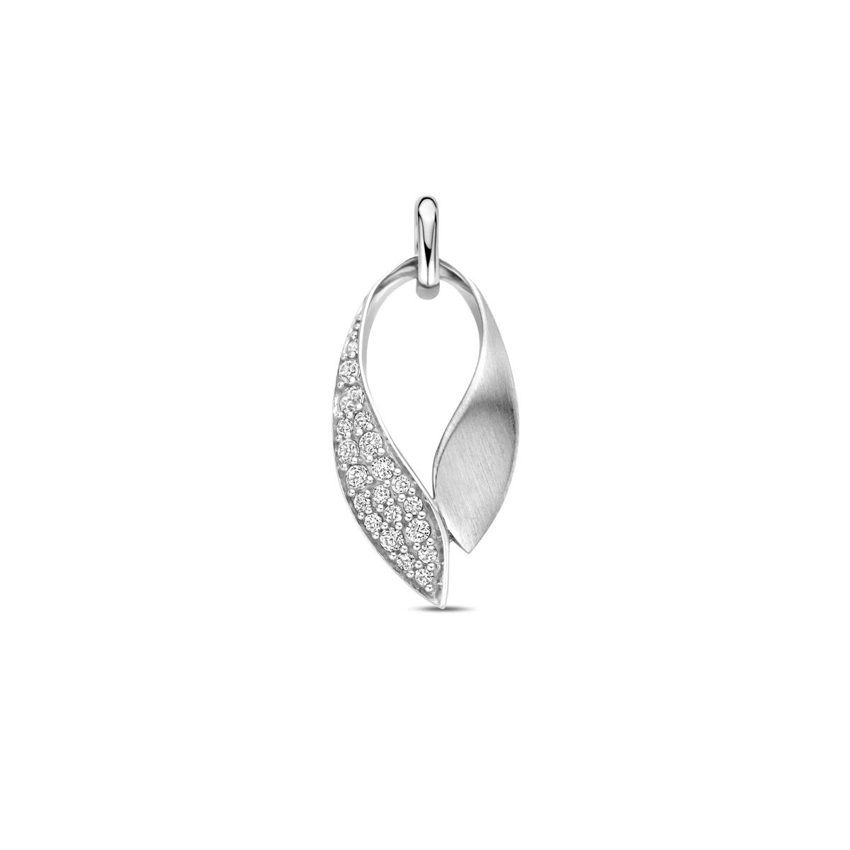 hanger zirkonia poli/mat 22 mm zilver gerhodineerd