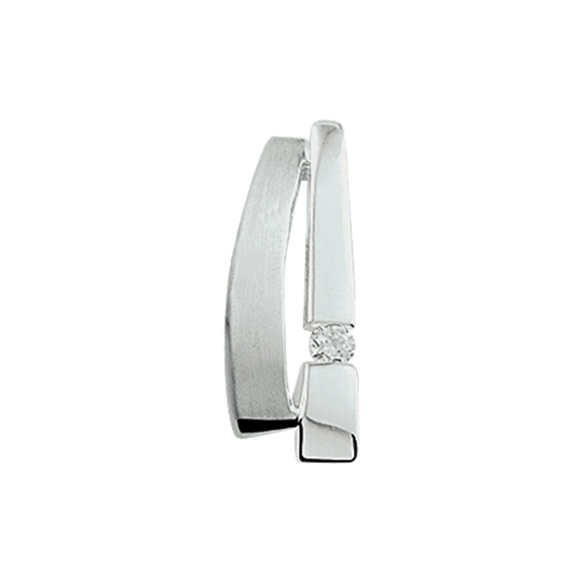 hanger zirkonia poli/mat zilver gerhodineerd