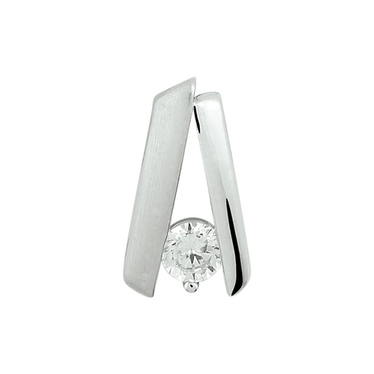 hanger zirkonia poli/mat zilver gerhodineerd