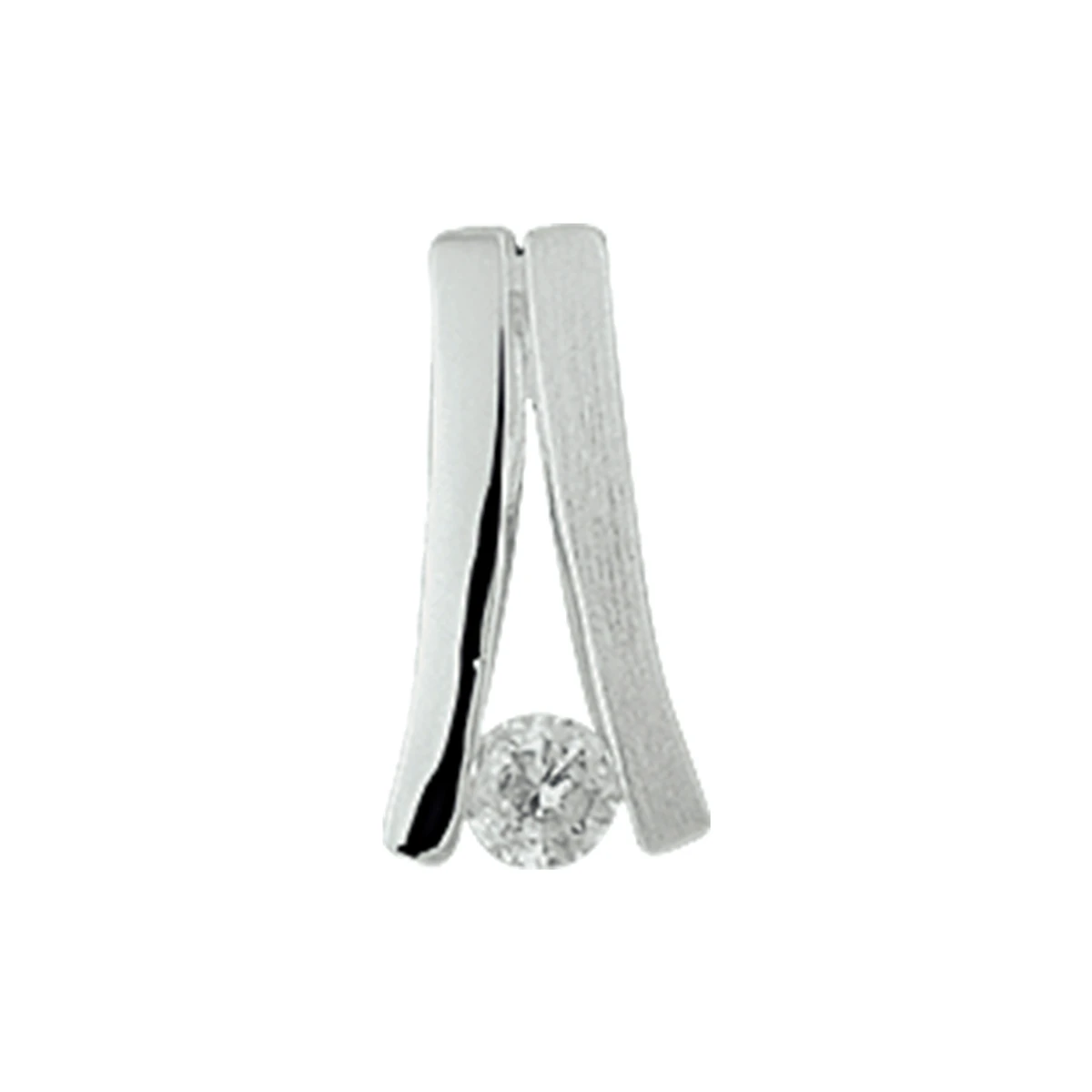 hanger zirkonia poli/mat zilver gerhodineerd