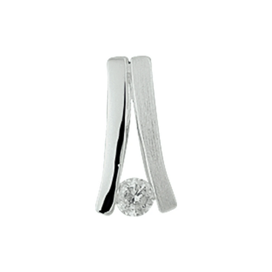 hanger zirkonia poli/mat zilver gerhodineerd
