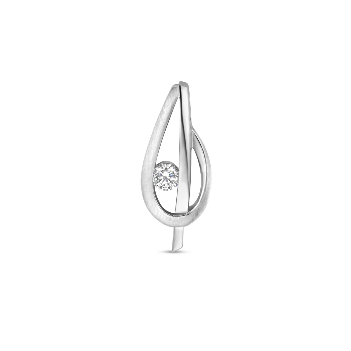 hanger zirkonia poli/mat zilver gerhodineerd