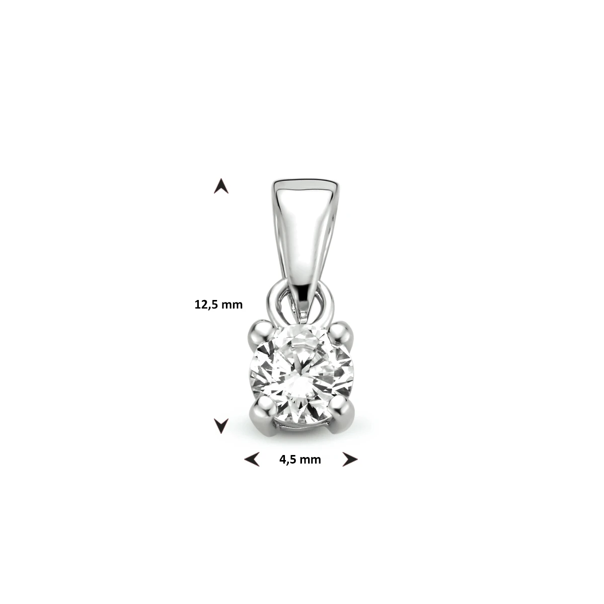 hanger zirkonia zilver gerhodineerd