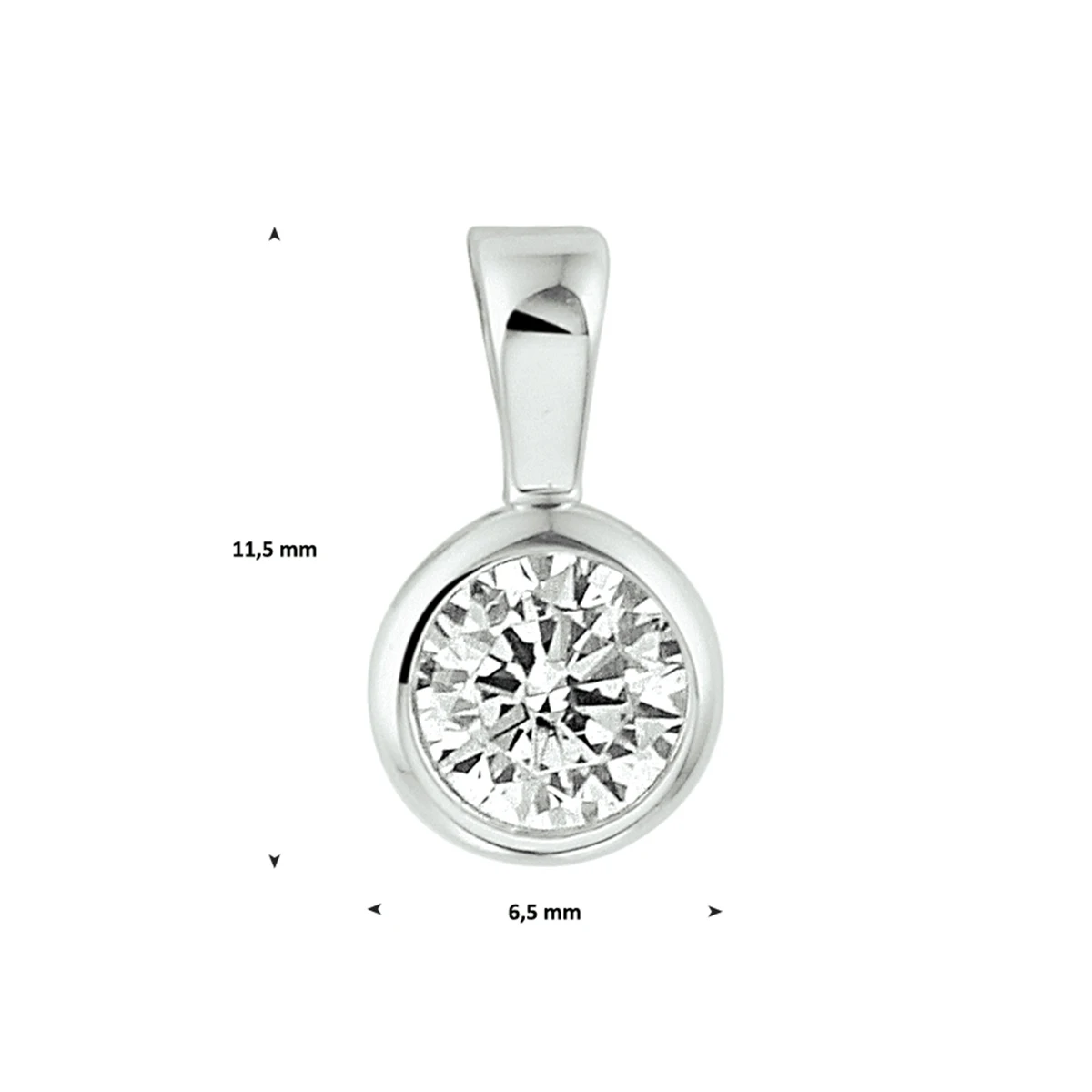 hanger zirkonia zilver gerhodineerd