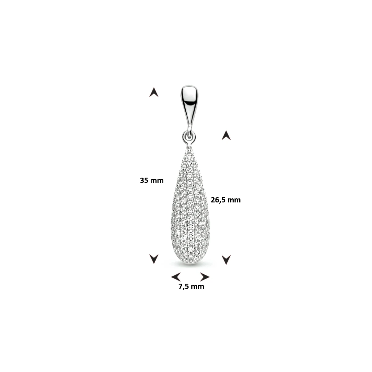 hanger zirkonia zilver gerhodineerd
