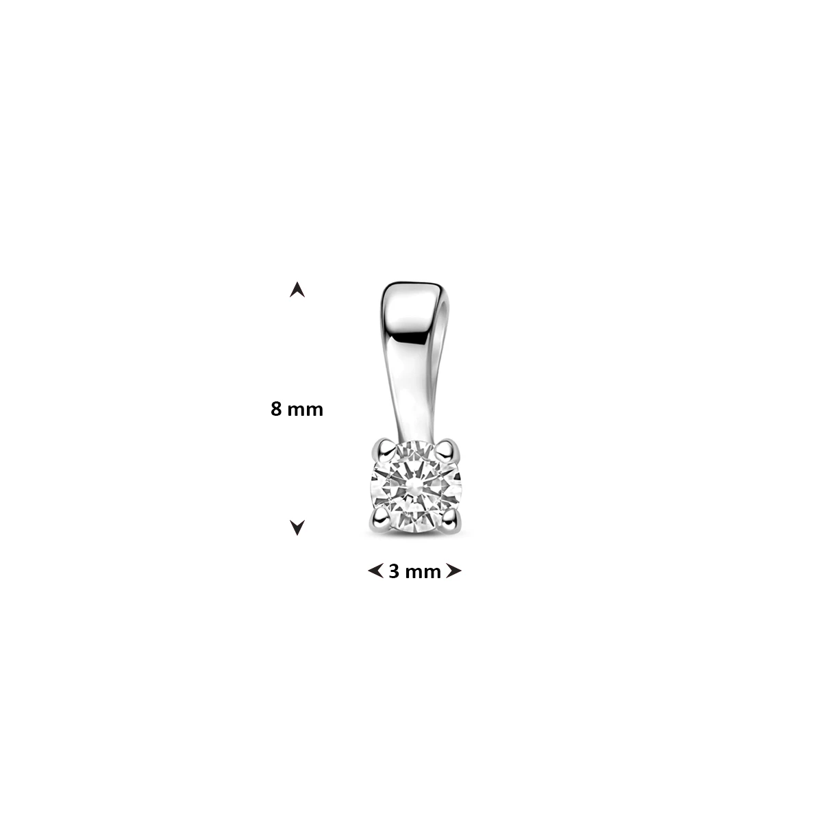 hanger zirkonia zilver gerhodineerd