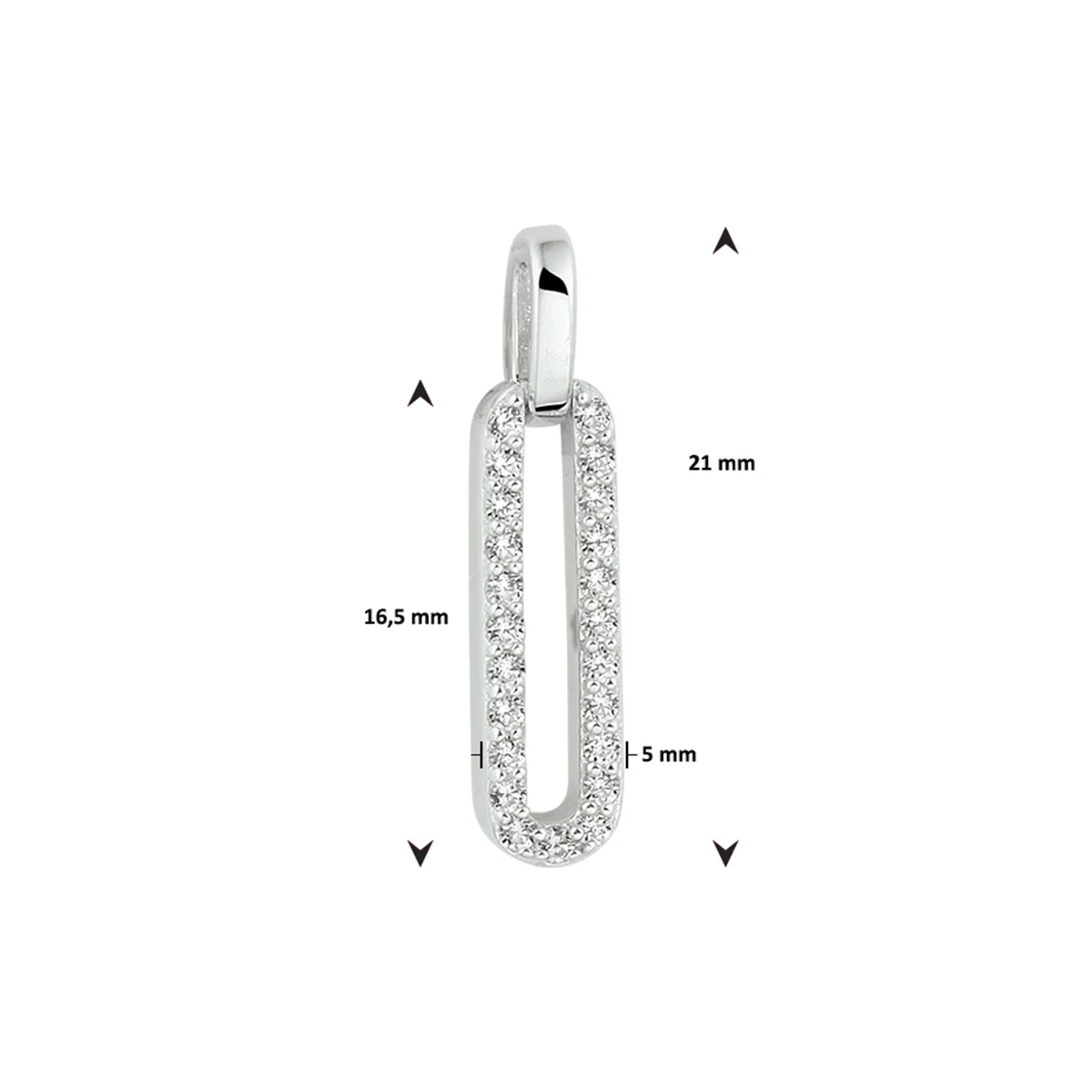 hanger zirkonia zilver gerhodineerd