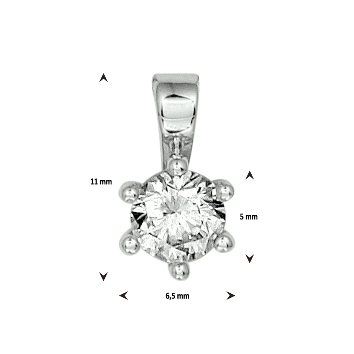hanger zirkonia zilver gerhodineerd