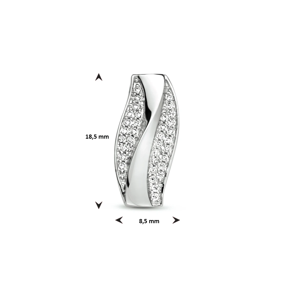 hanger zirkonia zilver gerhodineerd