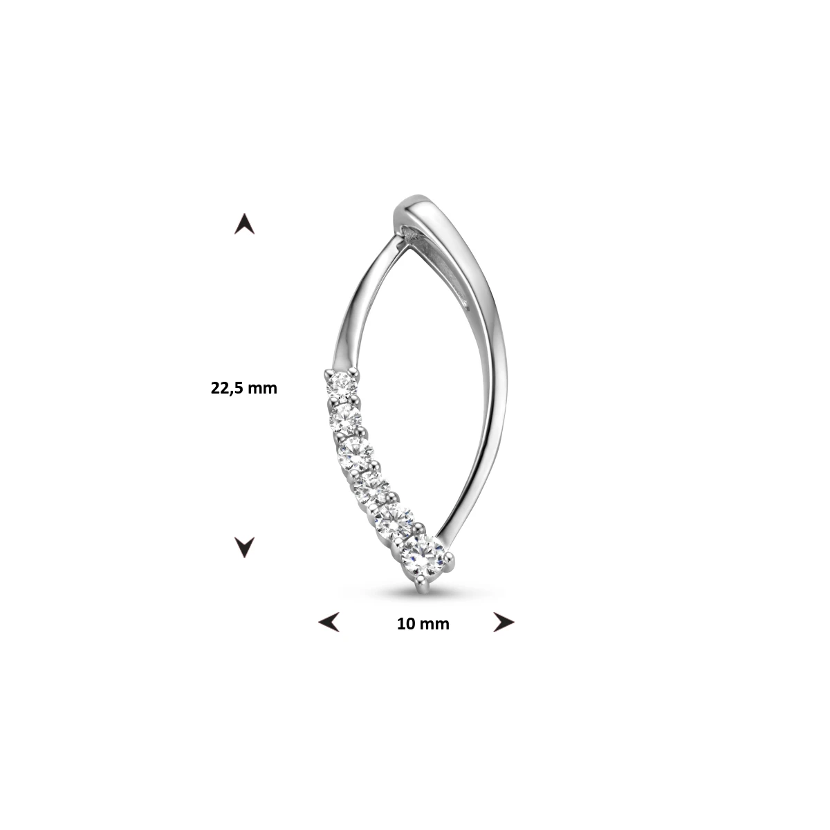 hanger zirkonia zilver gerhodineerd