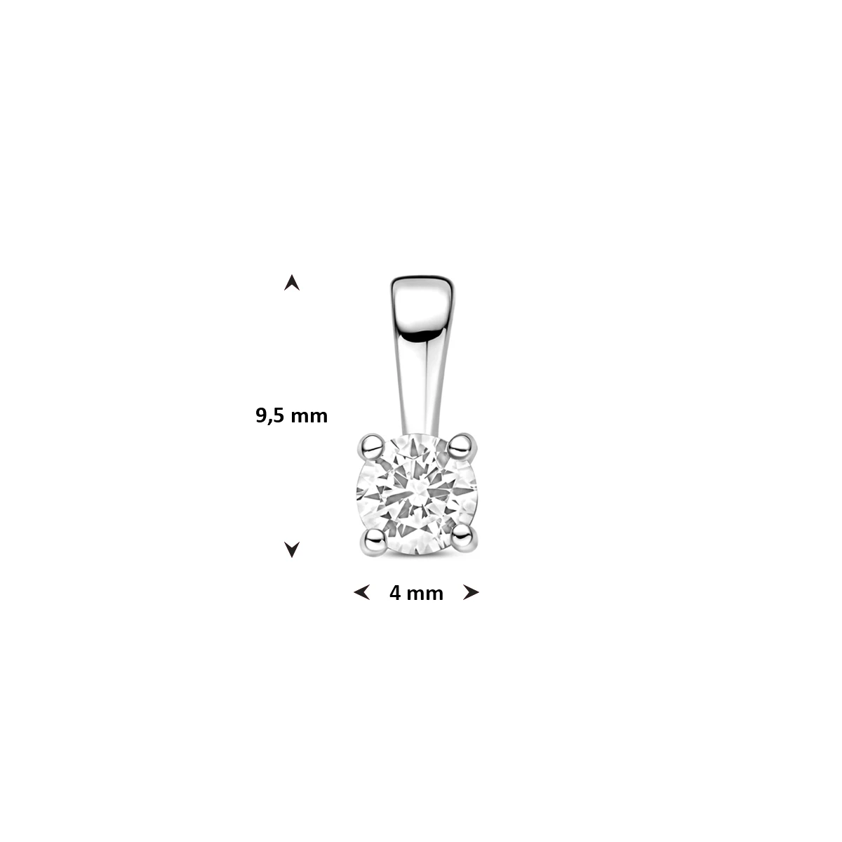 hanger zirkonia zilver gerhodineerd