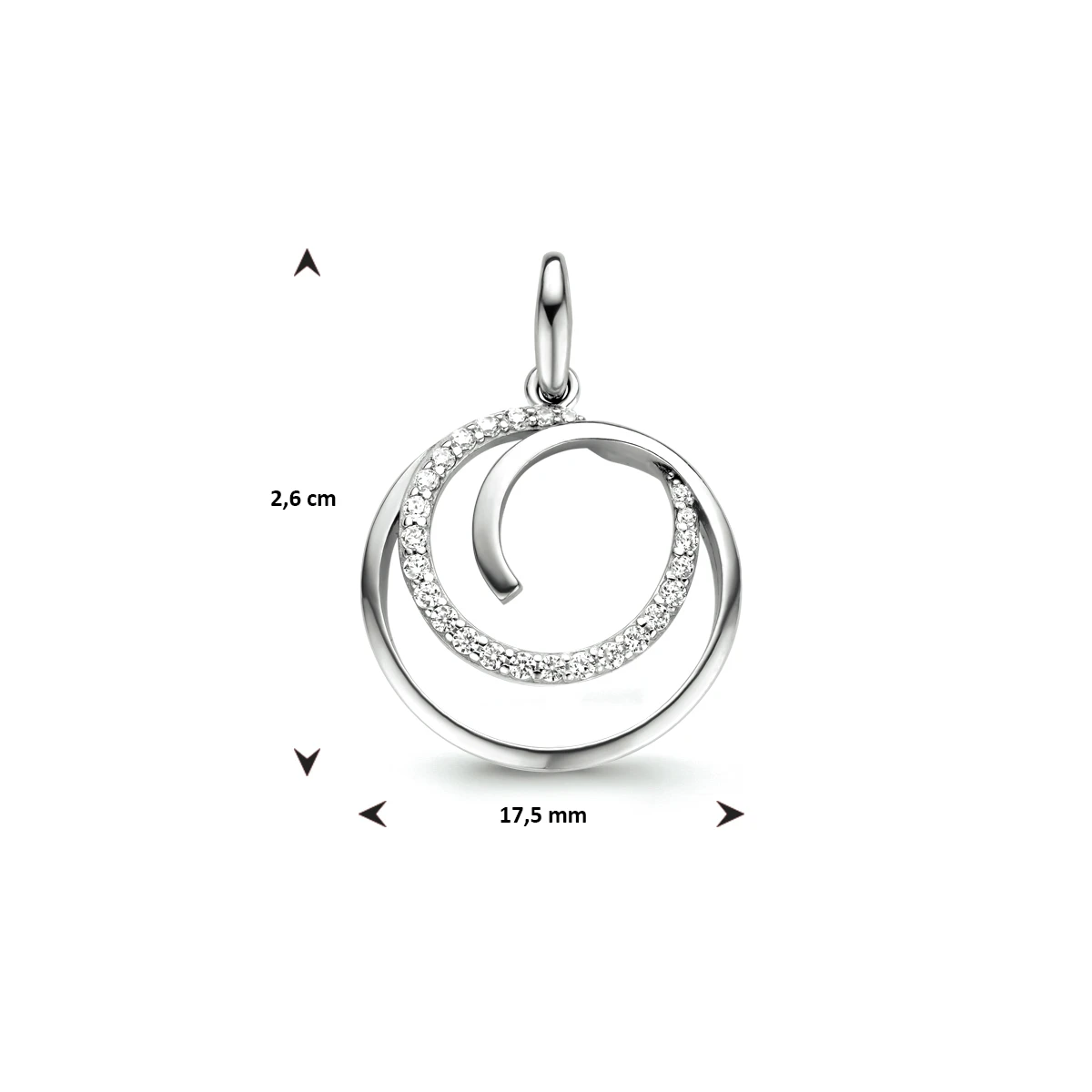 hanger zirkonia zilver gerhodineerd