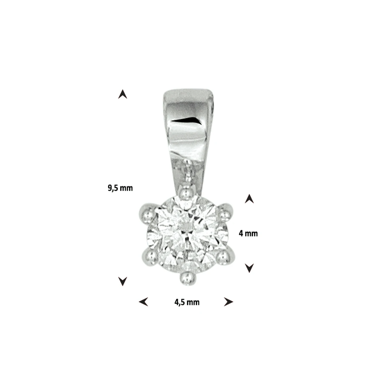 hanger zirkonia zilver gerhodineerd