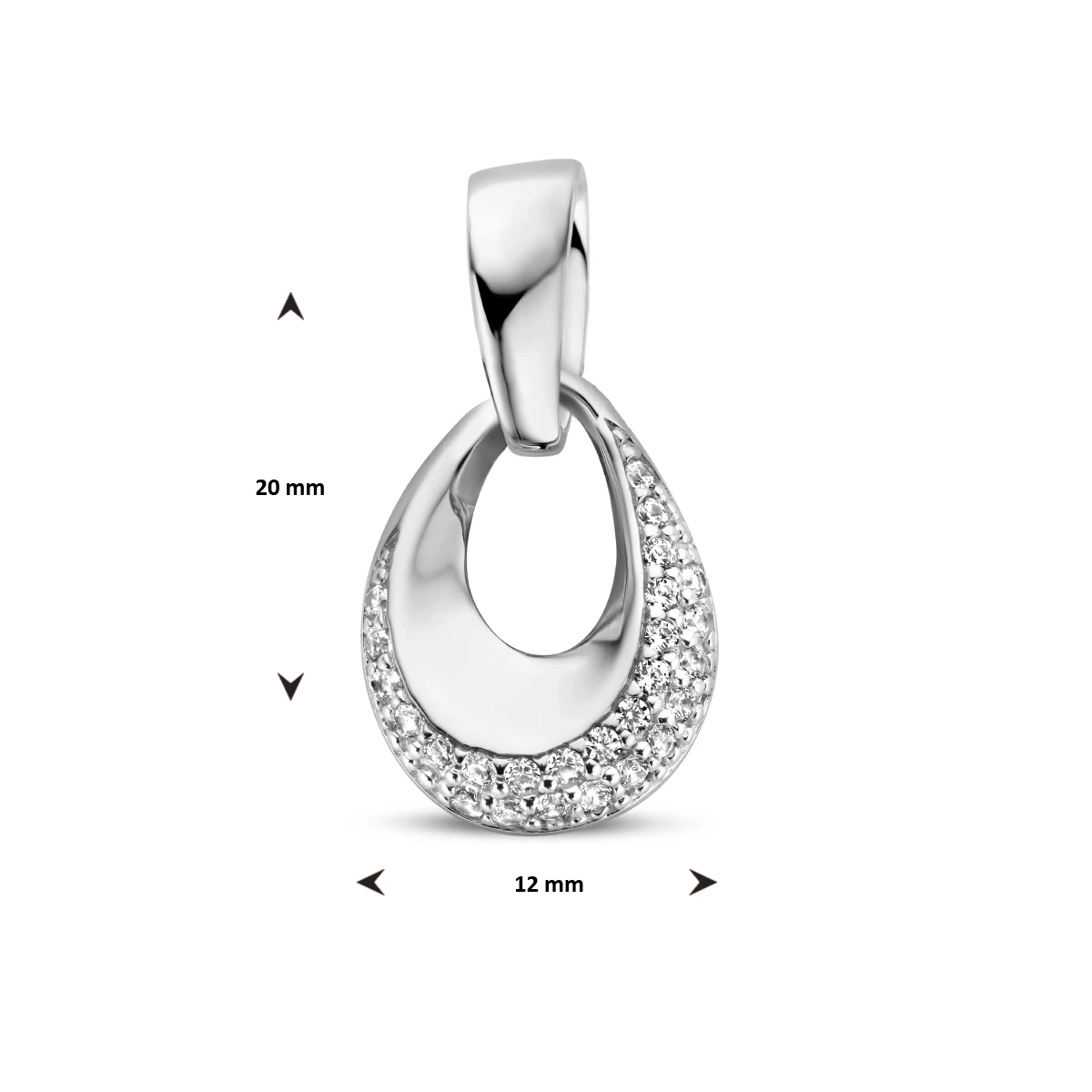 hanger zirkonia zilver gerhodineerd