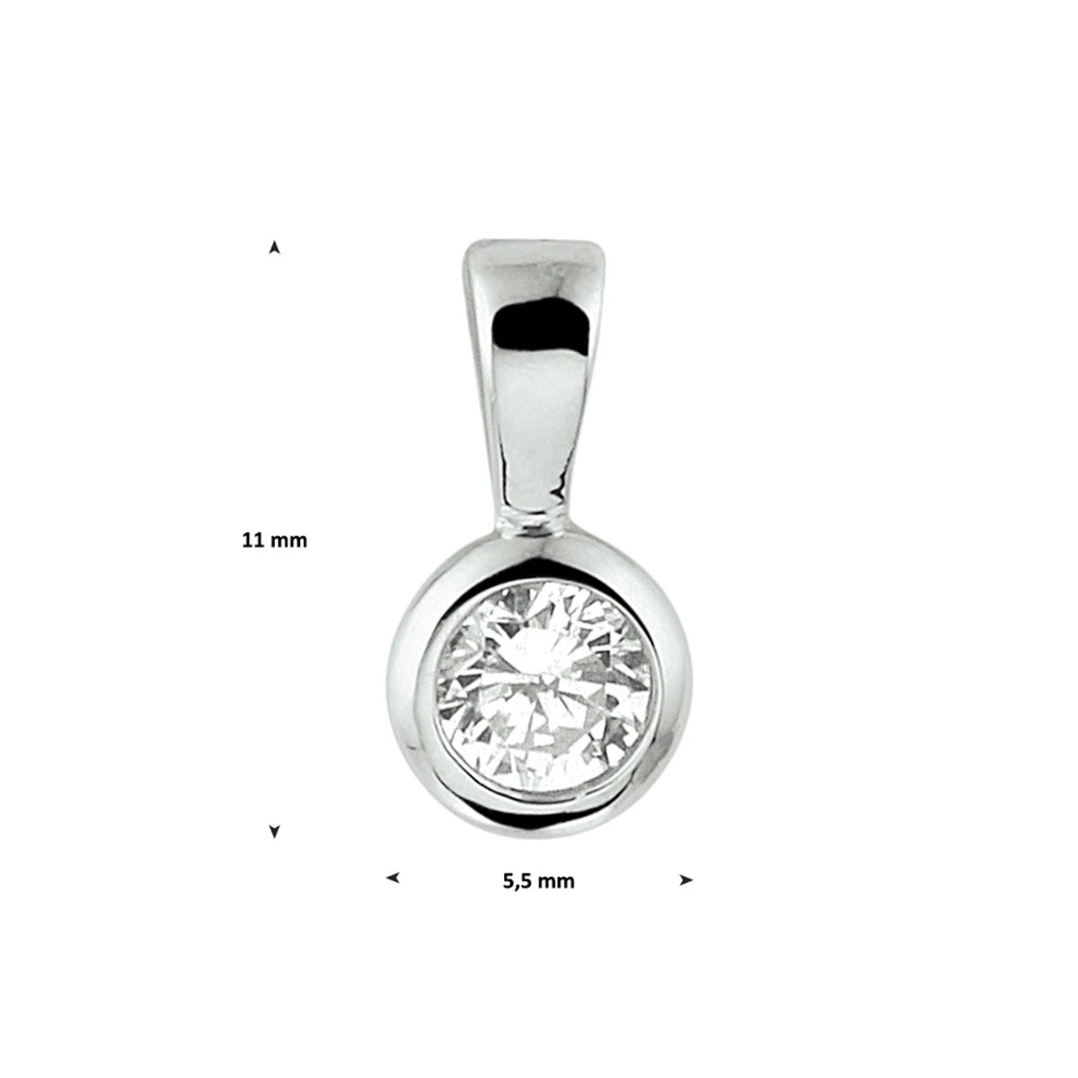 hanger zirkonia zilver gerhodineerd