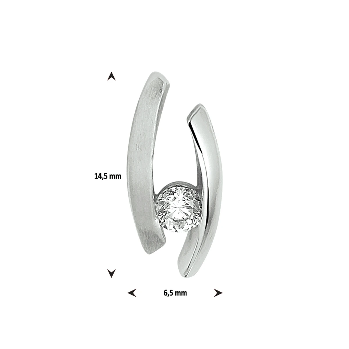hanger zirkonia zilver gerhodineerd