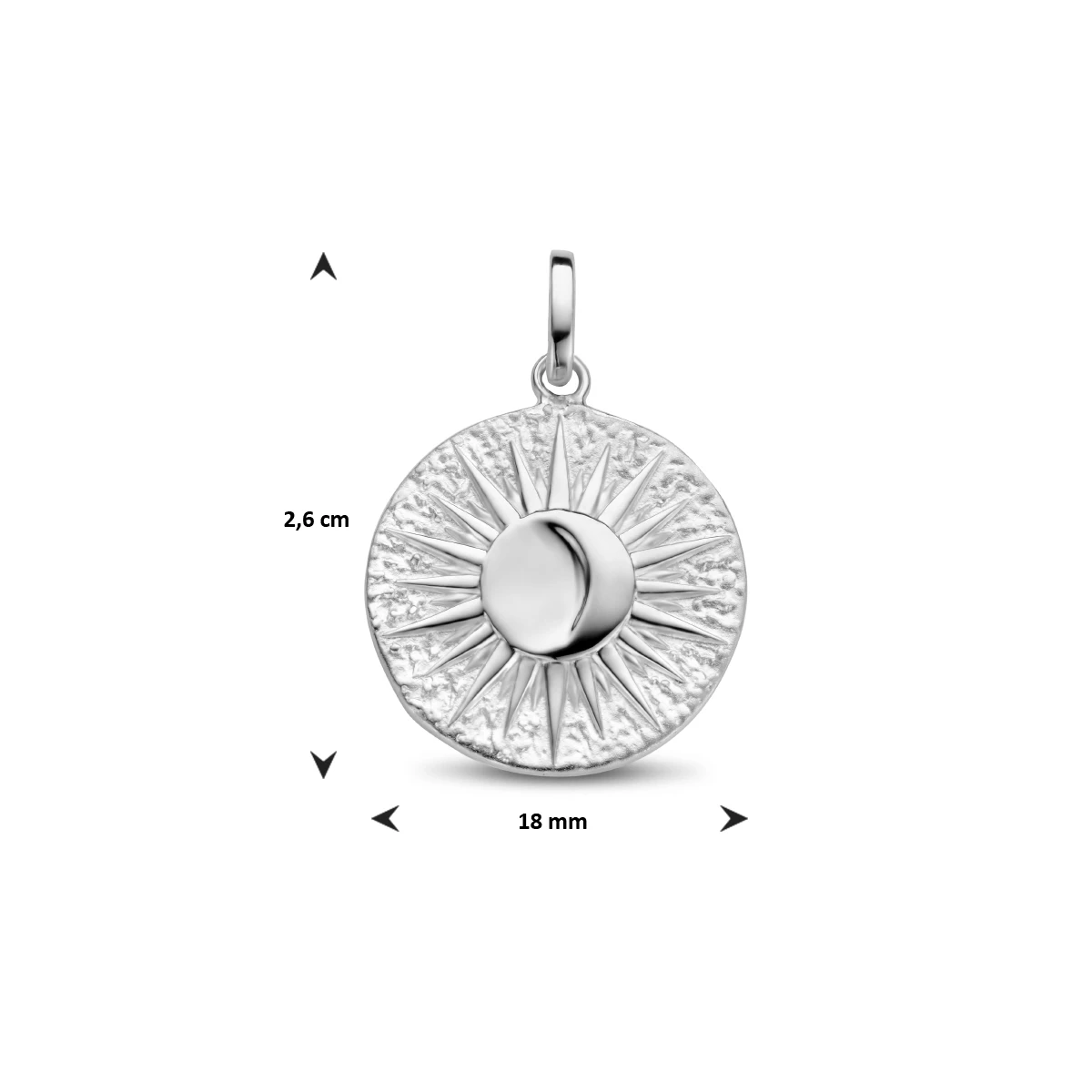 hanger zon 26 mm zilver gerhodineerd