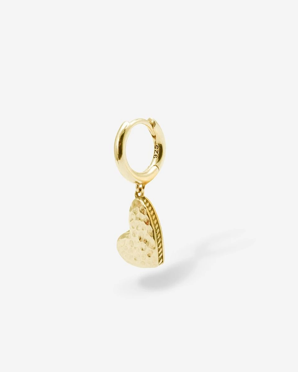 916GV one - Heart Hoop Gold Vermeil Single Piece