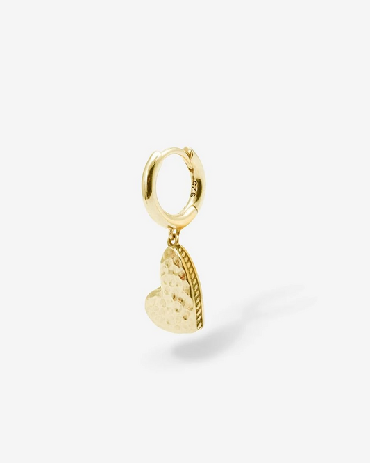 916GV one - Heart Hoop Gold Vermeil Single Piece