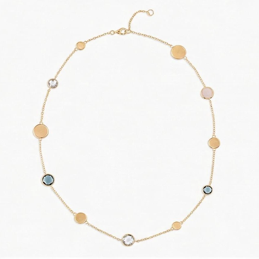 ITALO BOTTENE TINTA CIRCOLO 14K YELLOW GOLD NECKLACE WITH QUARTZ (CO 3236) CO3236