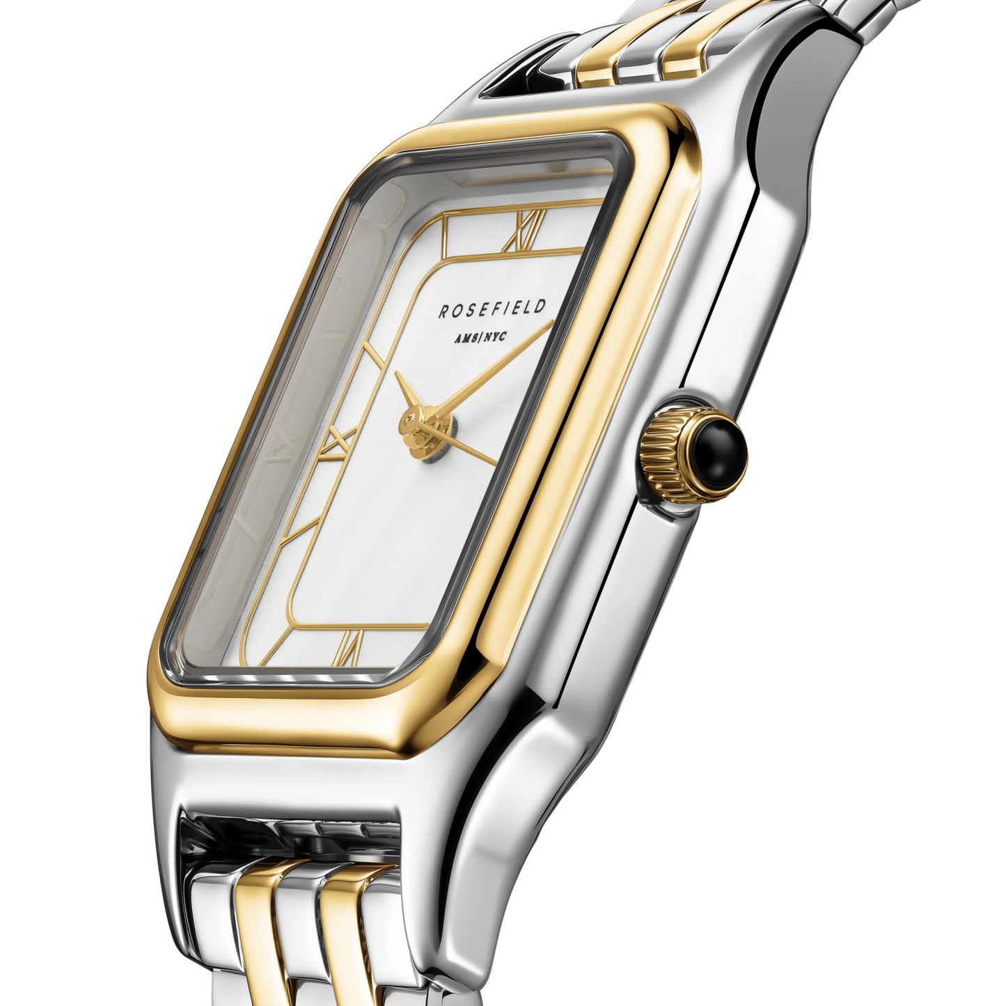 Ivy White Gold Roman numbers Steel Strap Duotone