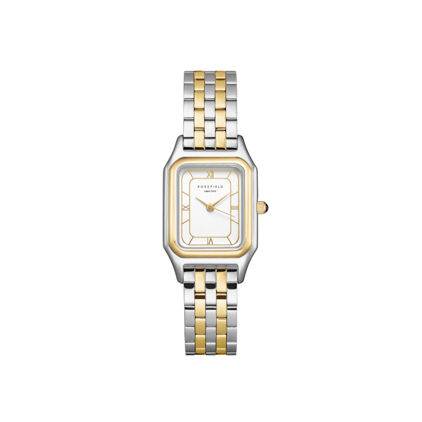 Ivy White Gold Roman numbers Steel Strap Duotone