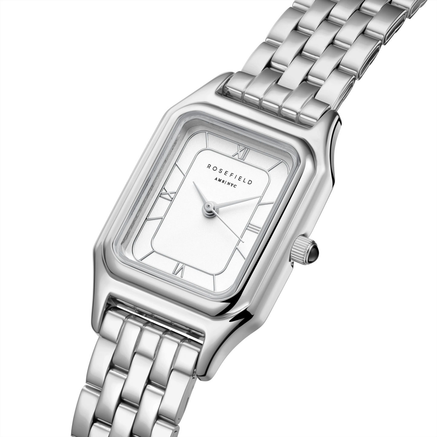 Ivy White Silver Roman numbers Steel Strap Silver