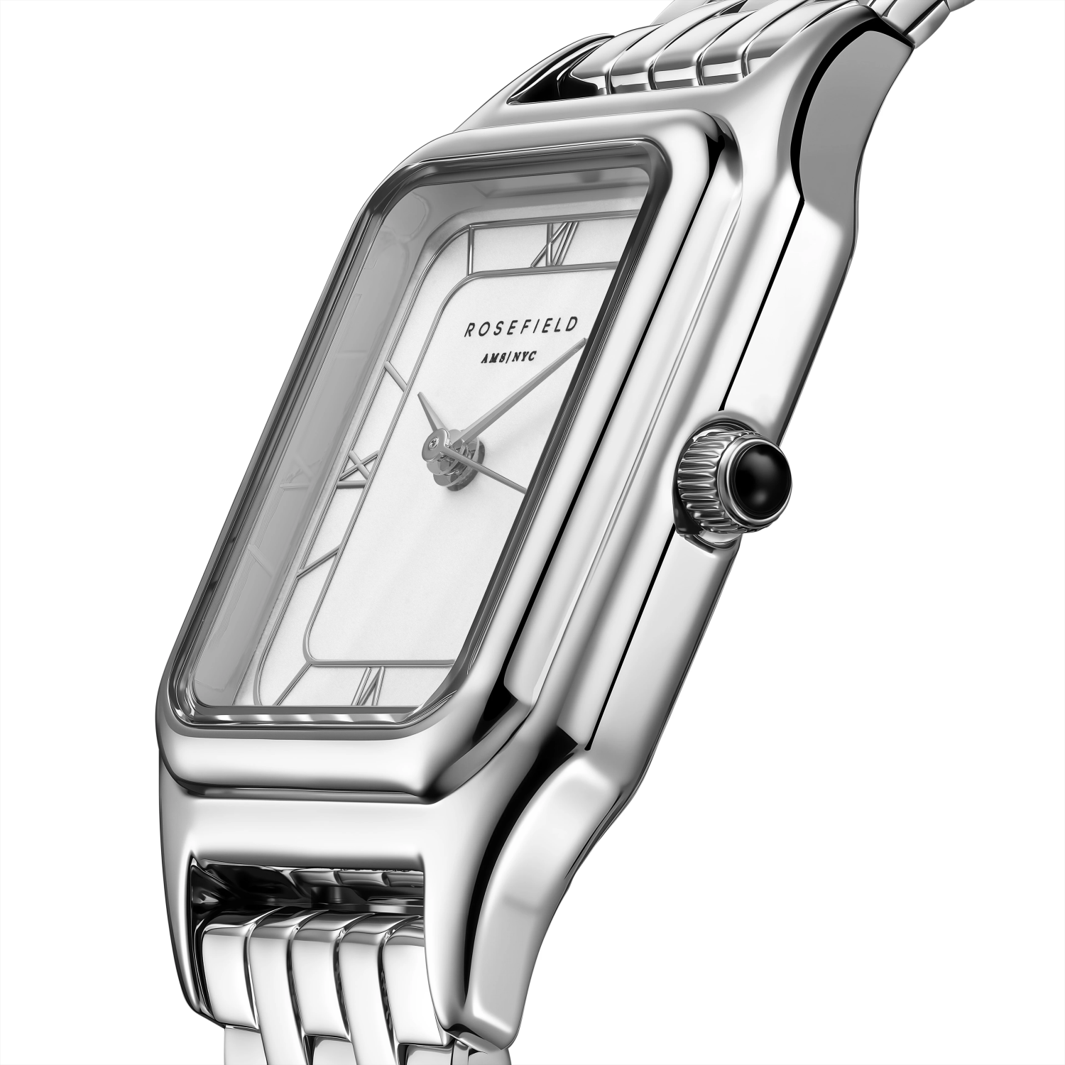 Ivy White Silver Roman numbers Steel Strap Silver