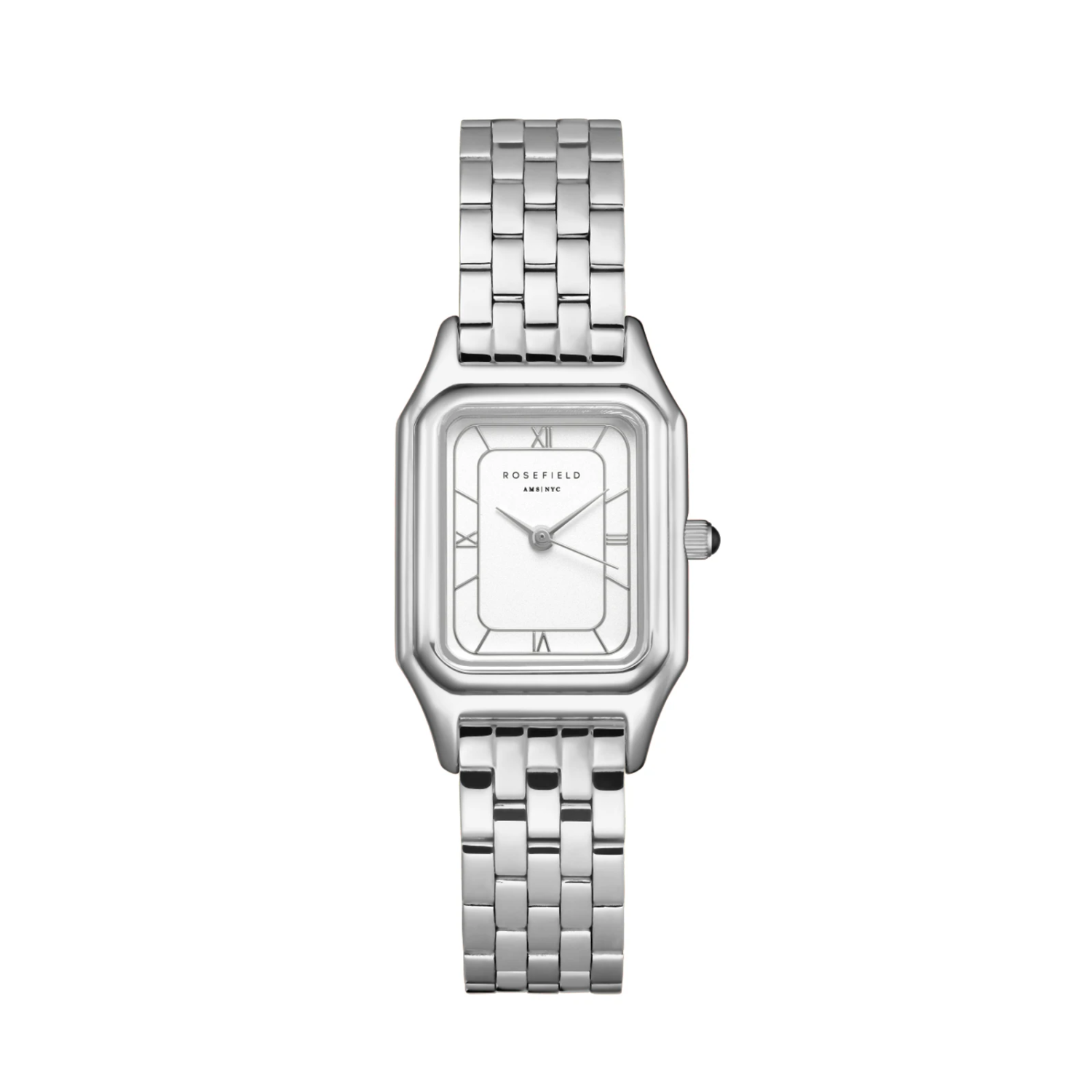Ivy White Silver Roman numbers Steel Strap Silver