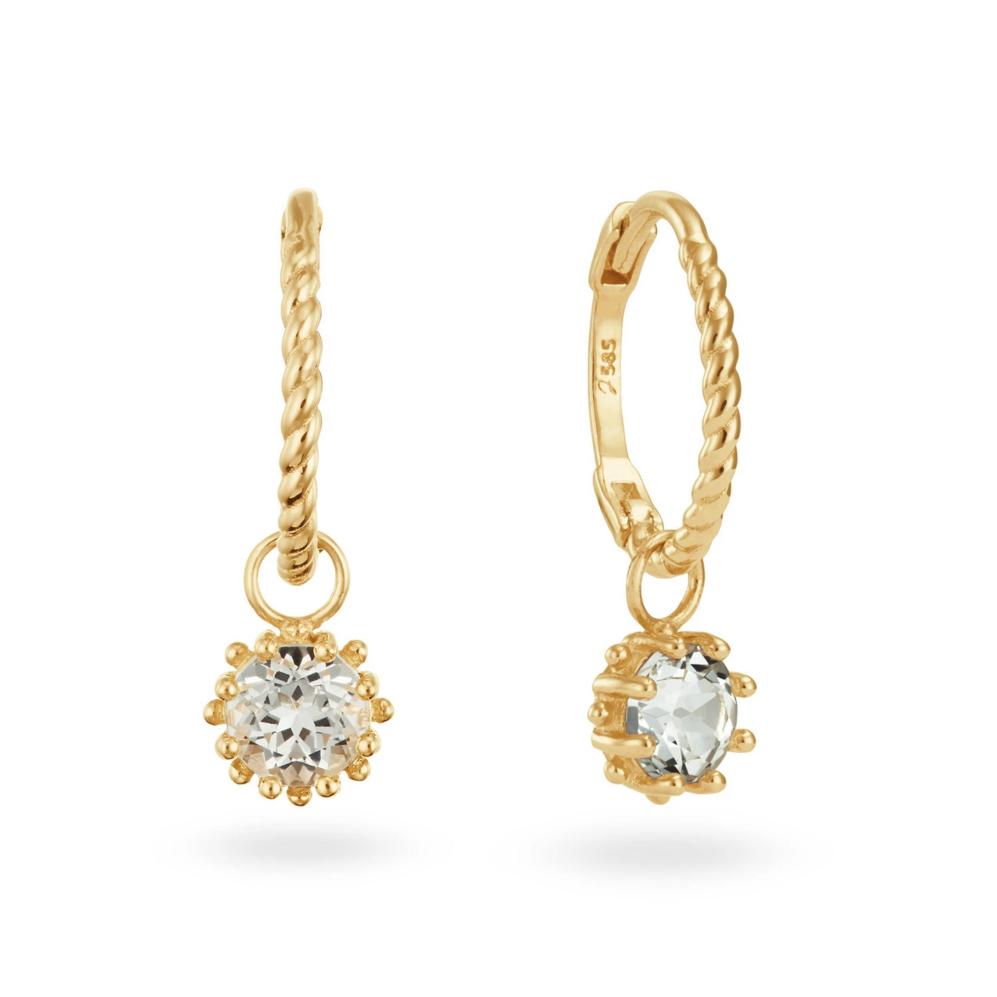 Jackie Kruger White Topaz Hoops 585