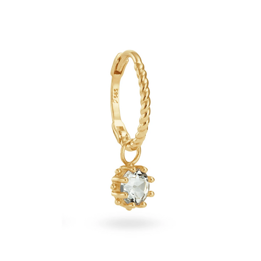 Jackie Kruger White Topaz Single Hoop 585