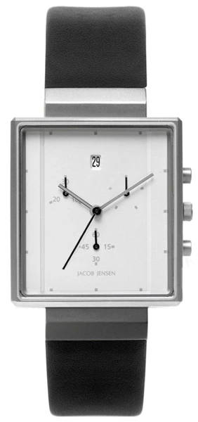 JACOB JENSEN STAINLESS STEEL SAPPHIRE -RECTANGULAR CHRONOGRAPH- 806.