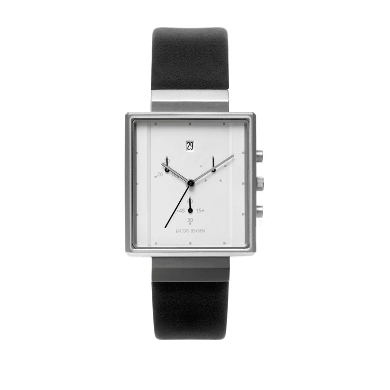 JACOB JENSEN STAINLESS STEEL SAPPHIRE -RECTANGULAR CHRONOGRAPH- 806.