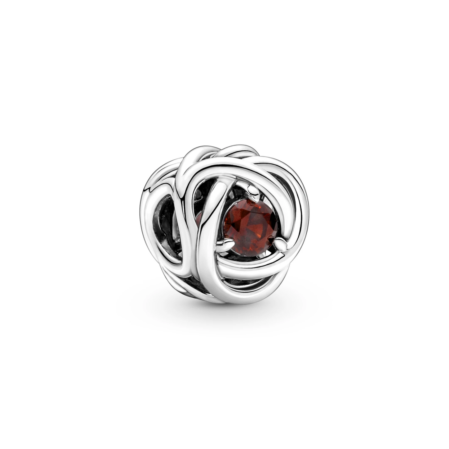Januari Geboortesteen Rode Oneindige Cirkel Bedel