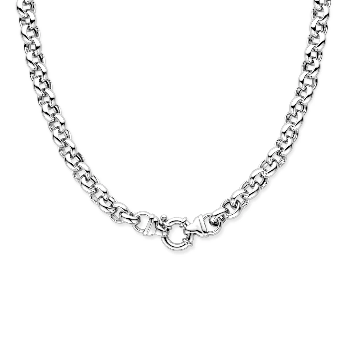 jasseron 11,5 mm met groot veerslot zilver gerhodineerd