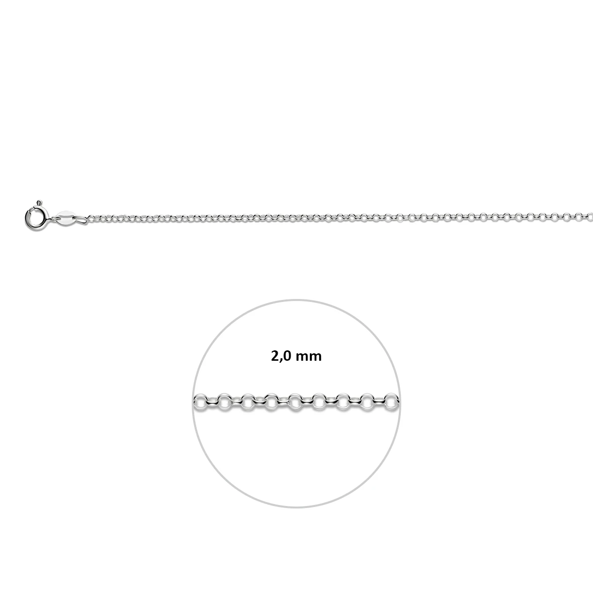 jasseron 2,0 mm zilver wit